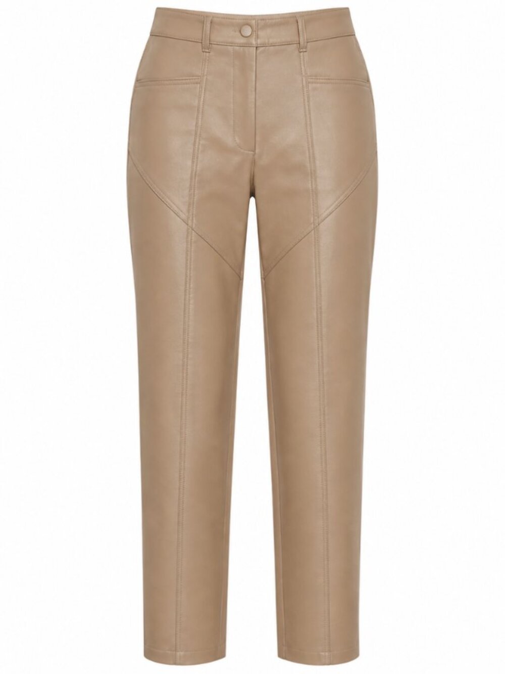 Aritzia Wilfred Rebel Vegan Leather Straight-Leg Pants Tan Size 2
